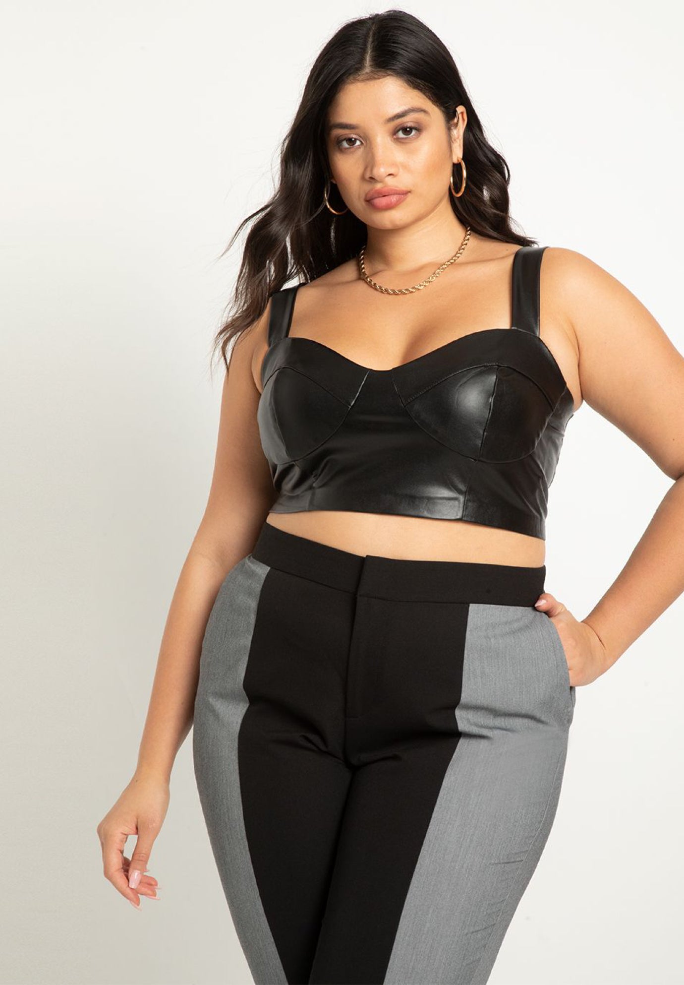 Faux Leather Bustier Eloquii