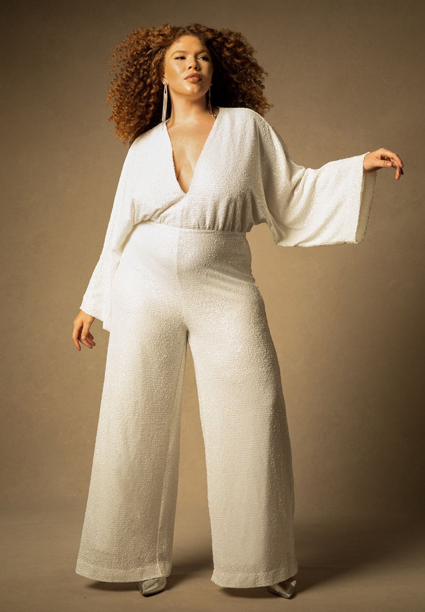 Eloquii white jumpsuit sale