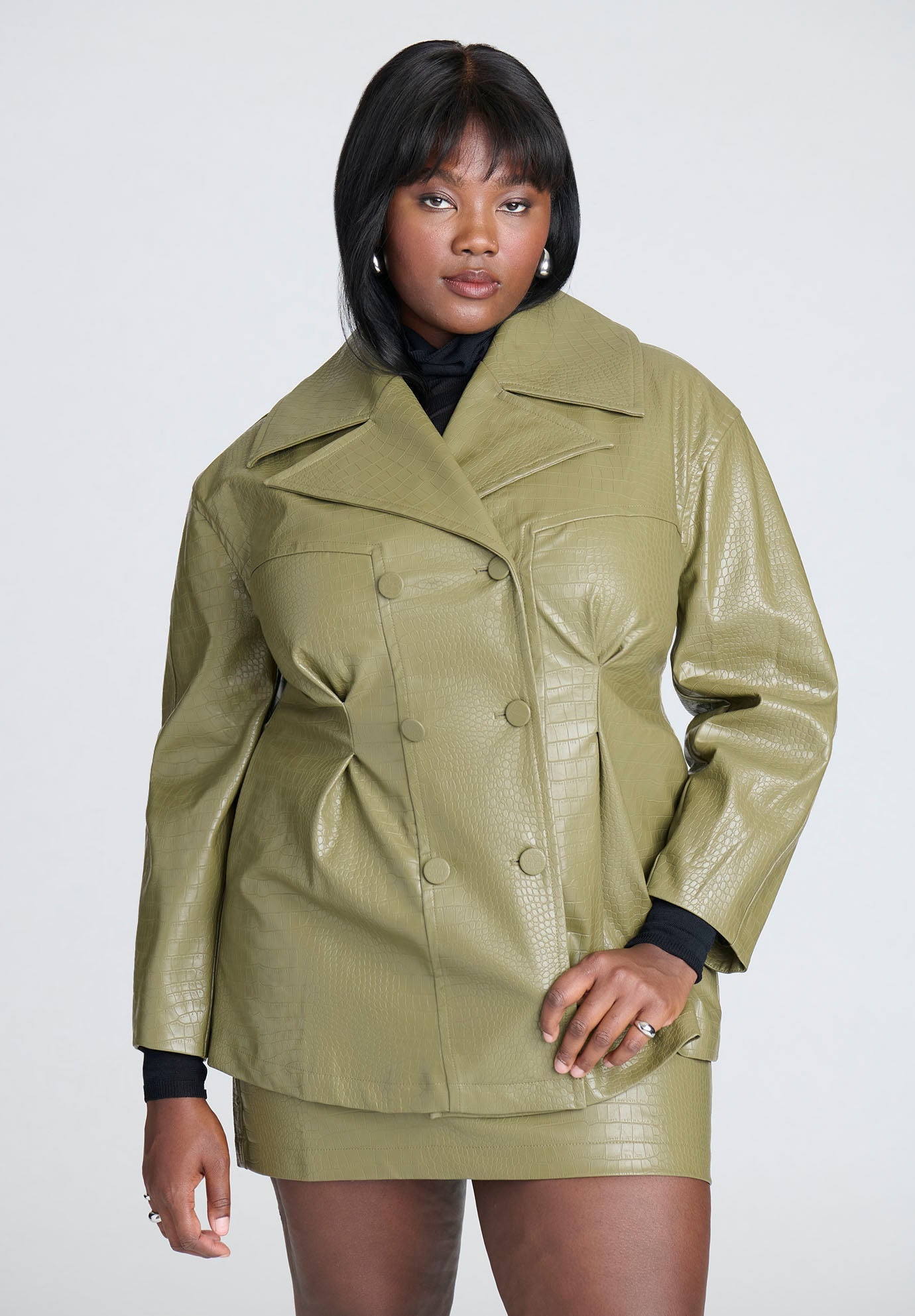 Croc Faux Leather Jacket | ELOQUII