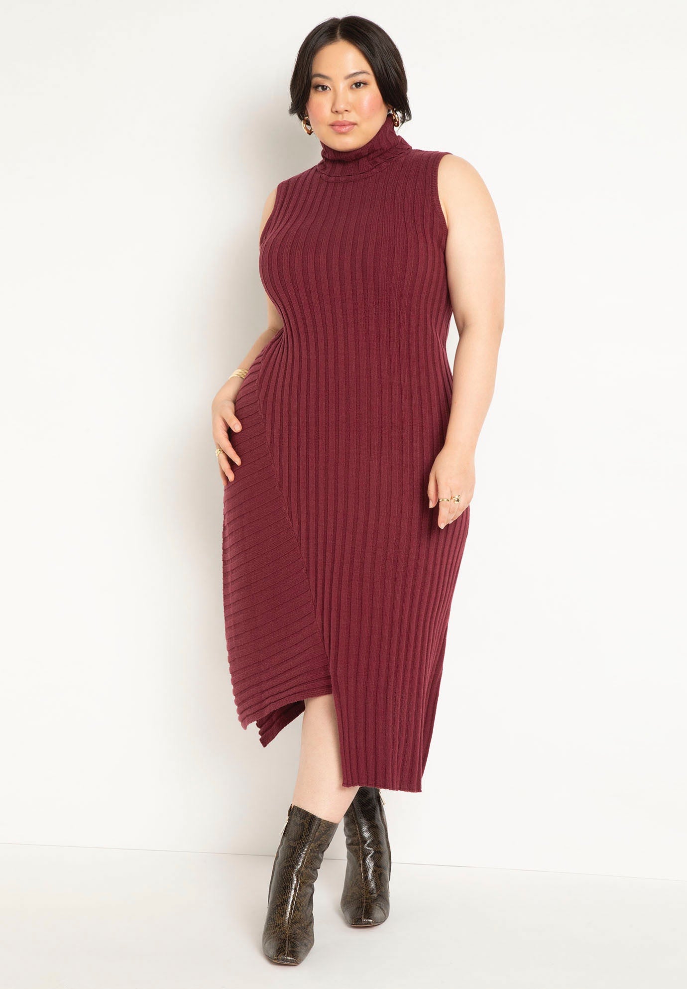 Plus size turtleneck sweater deals dress