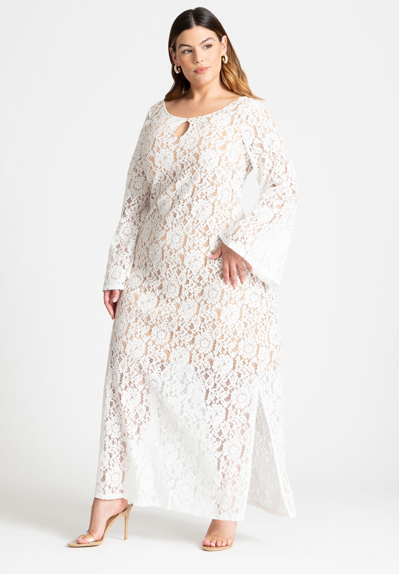 chinese dress ladies White Lace Two-Piece Dress Set with Jacket White / 14