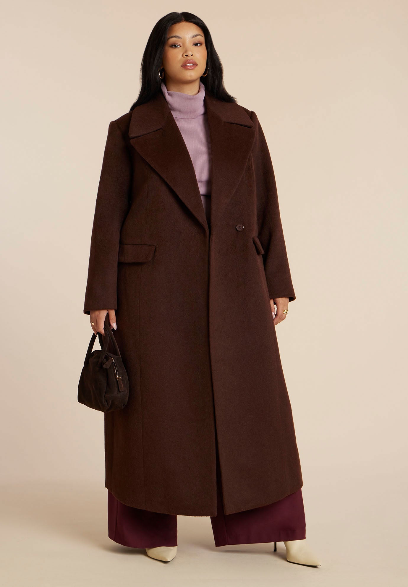 Textured Long Coat | ELOQUII