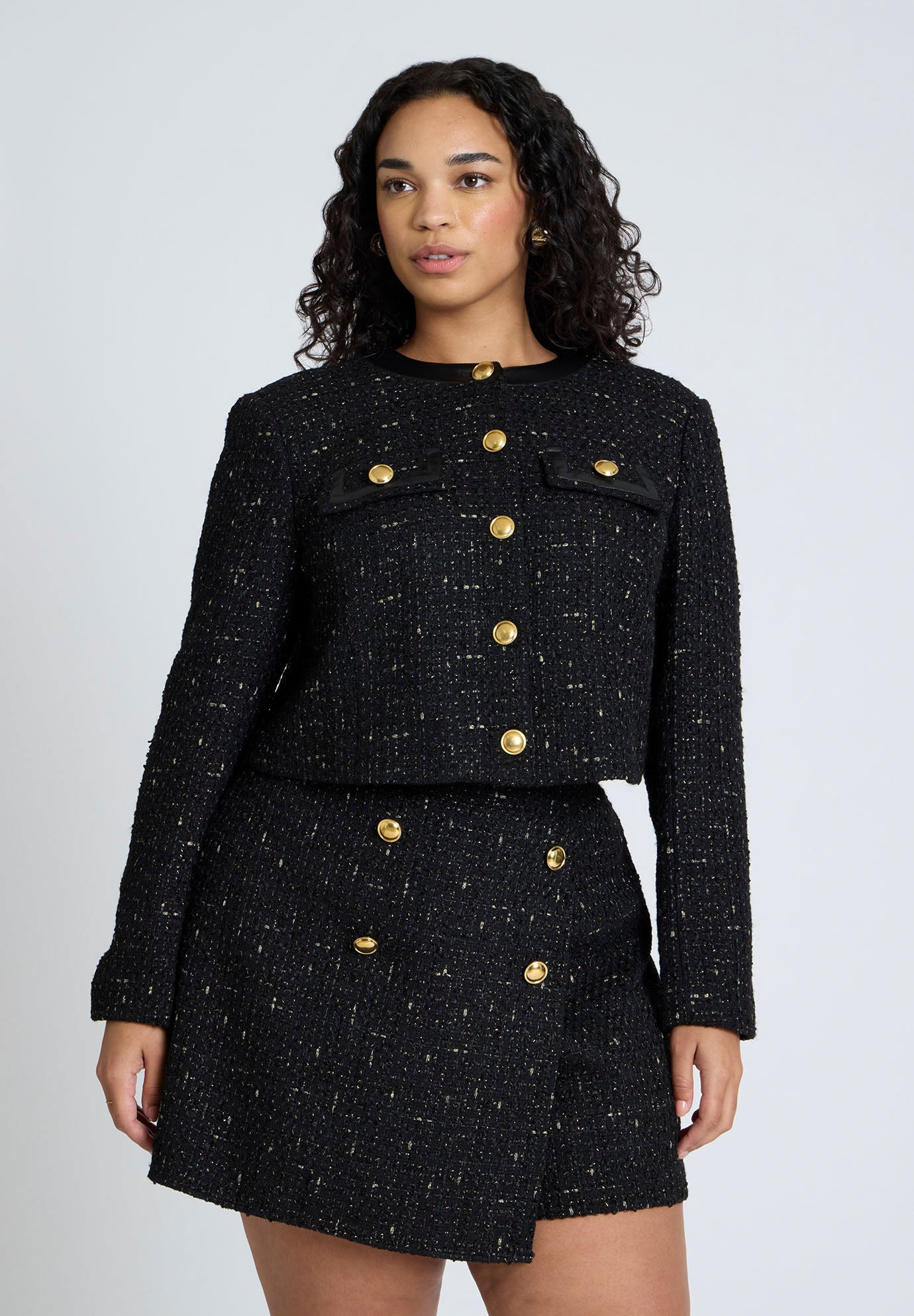 Cropped Tweed Jacket | Eloquii Cropped Tweed Jacket | Eloquii