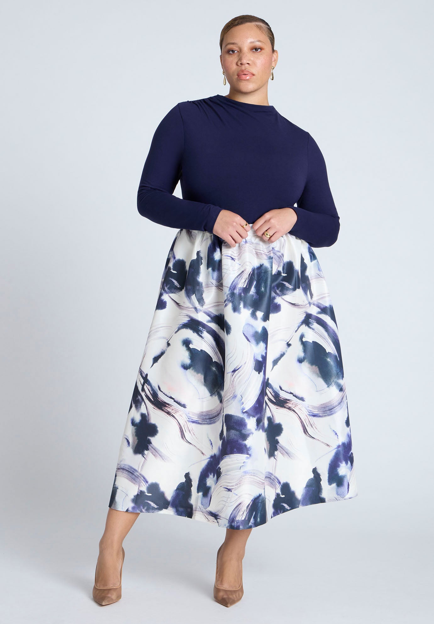 Vintage Retro Full Circle A-Line pleated skirt with 23