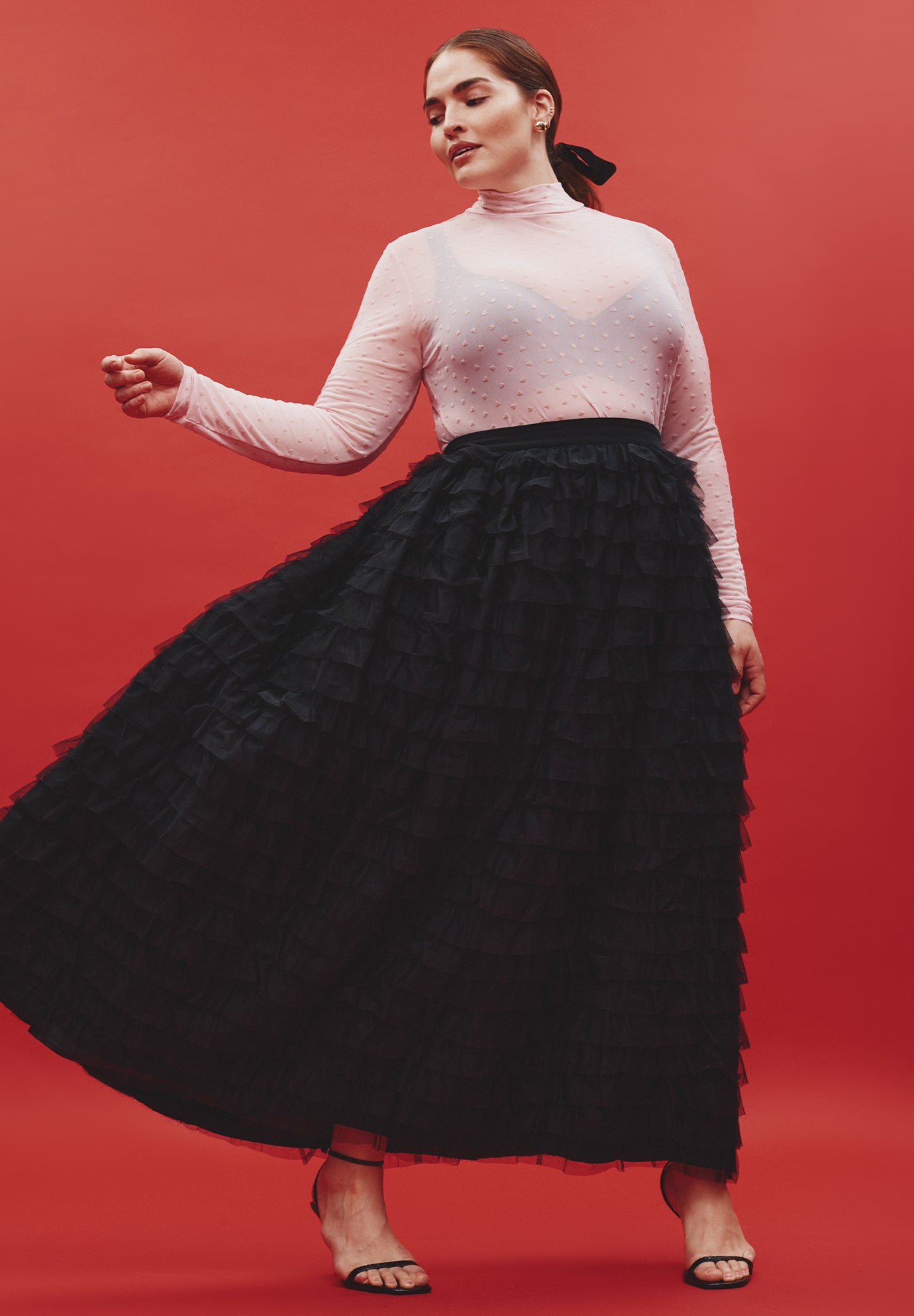 Black tiered best sale ruffle skirt maxi