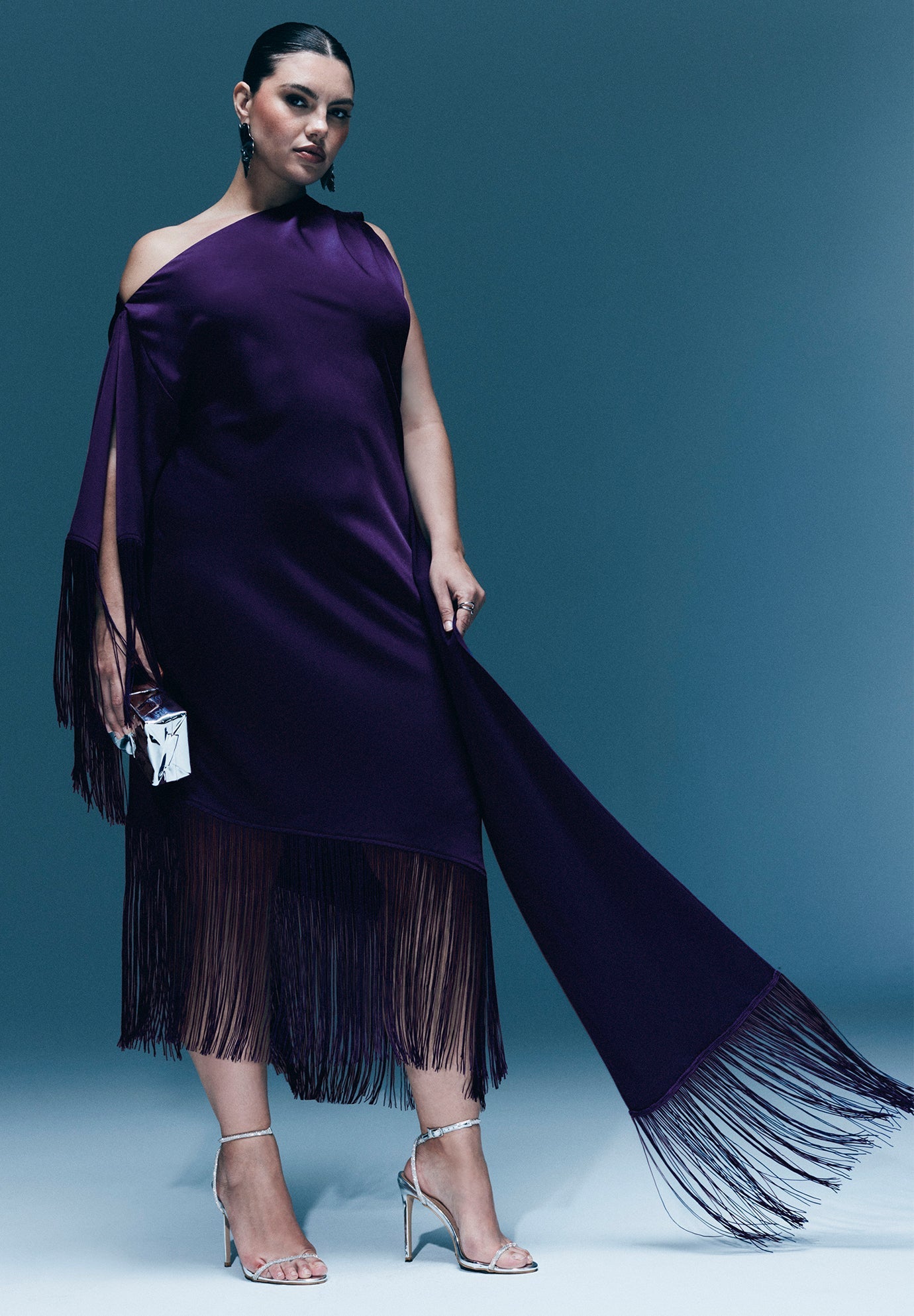 Scarf Neck Fringe Maxi Dress 58
