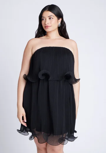 Ruffle Hem Mini Dress