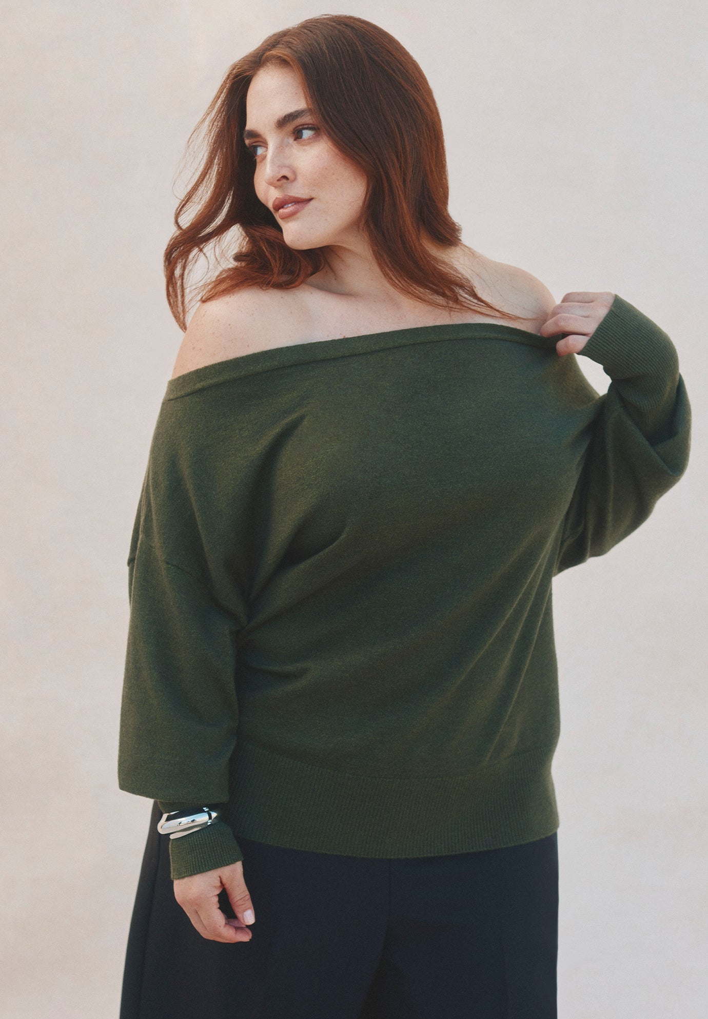 Boat Neck Slouchy Sweater main image 0
