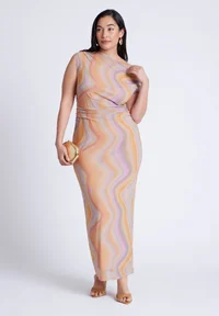 Printed Mesh Dress