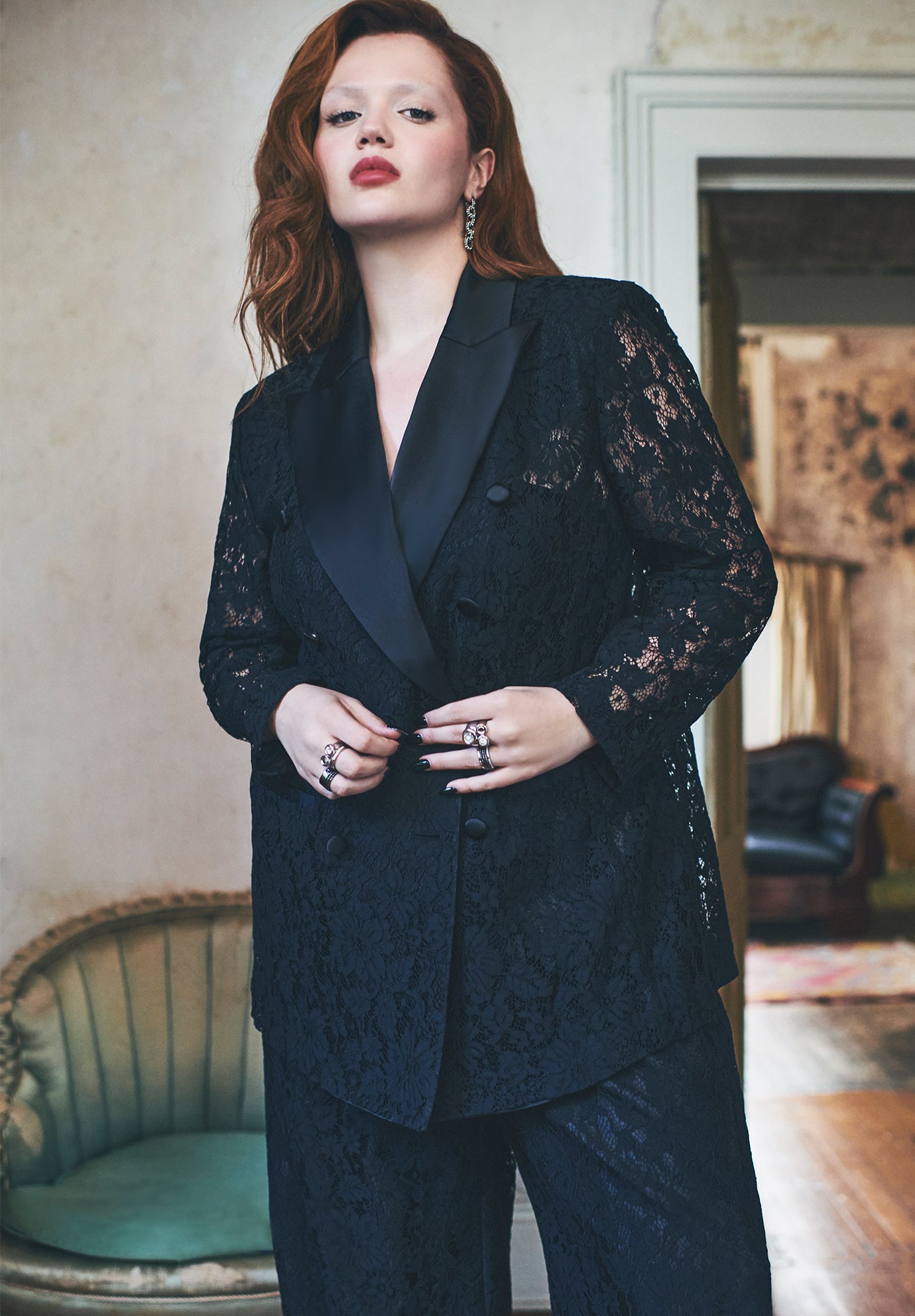 激安な Breasted Double Lace Tailored Eloquii | 4477492 Blazer, ジャケット・アウター