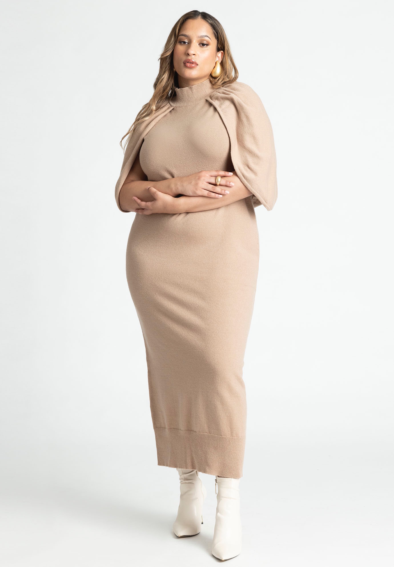 Sweater Cape Dress | Eloquii
