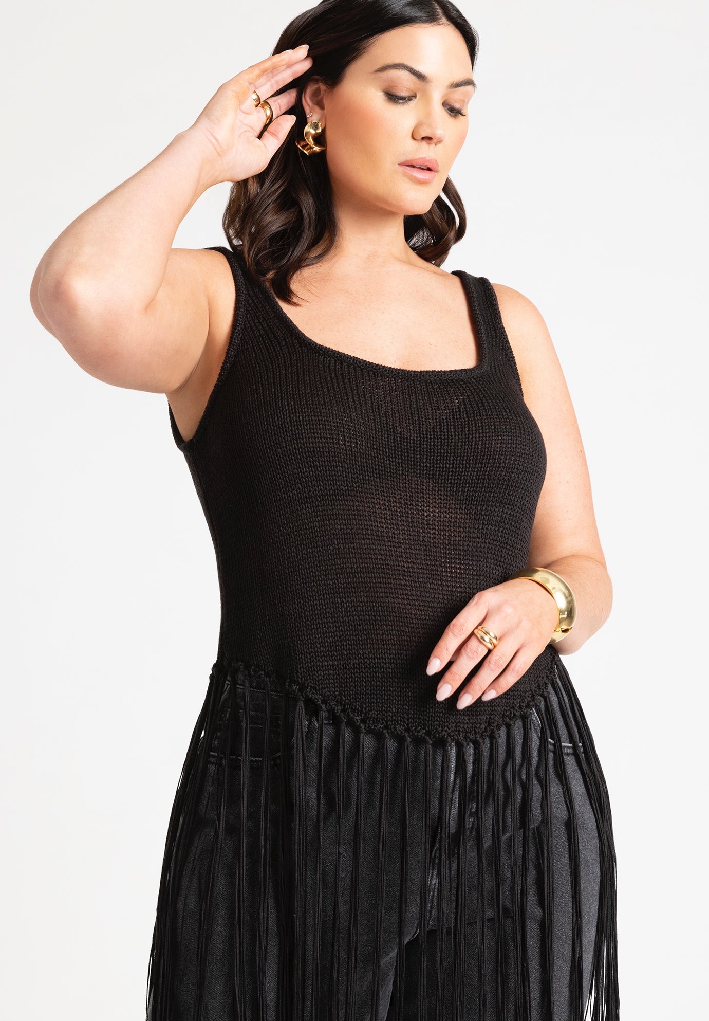 Eloquii fringe shop skirt