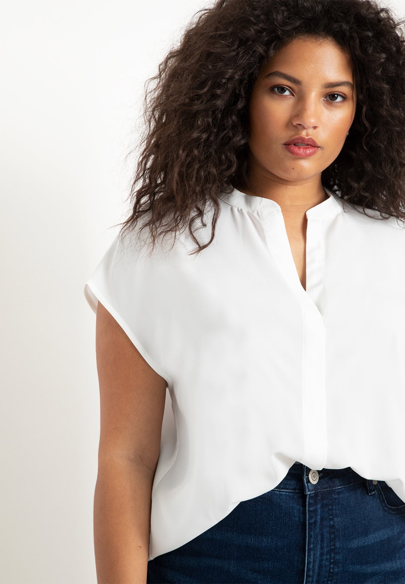 Notch Collar Blouse Top