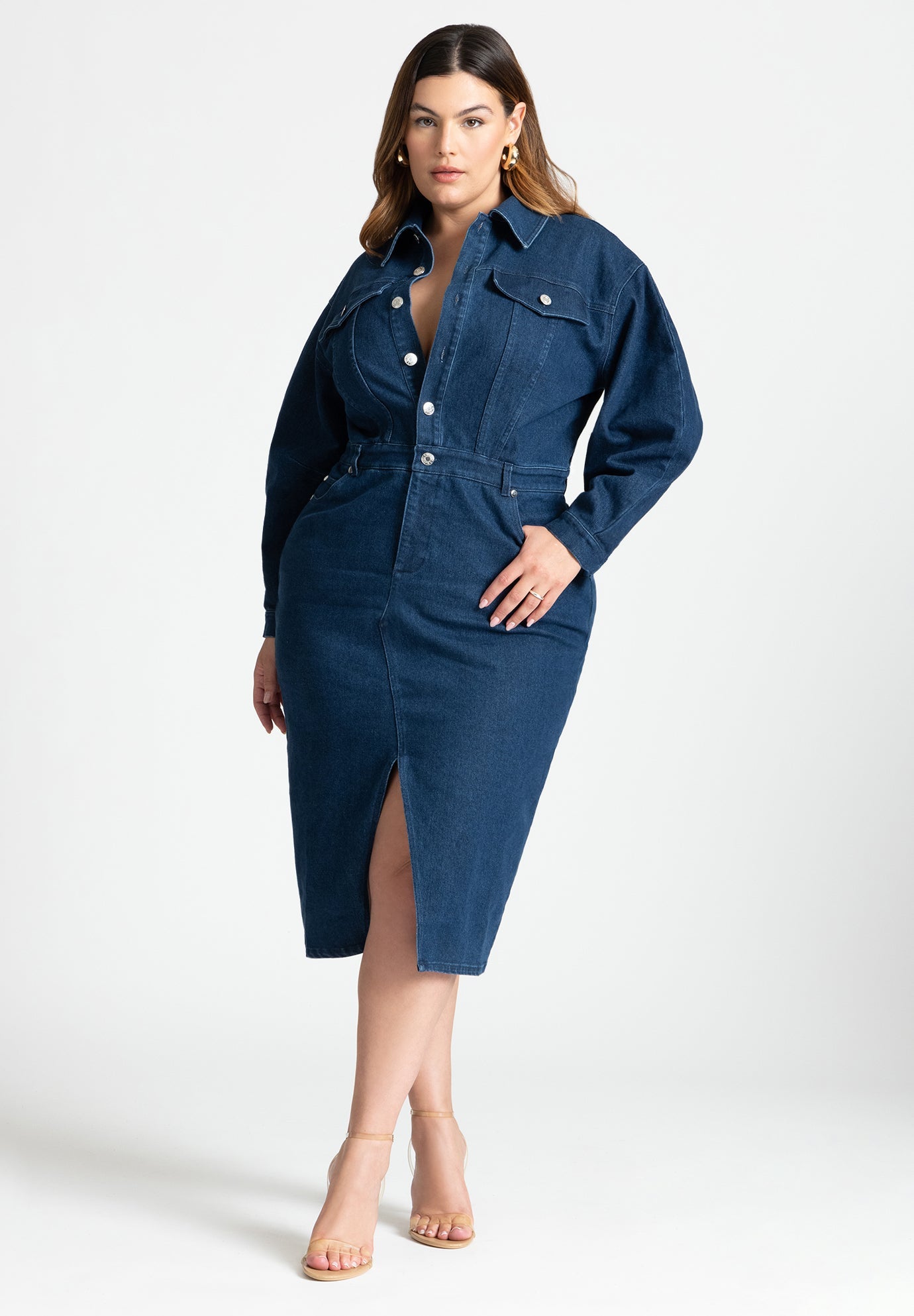 white christmas dresses 4XL-8XL) Plus size denim midi shirt dress (EXTRA BIG SIZE) – Pluspreorder