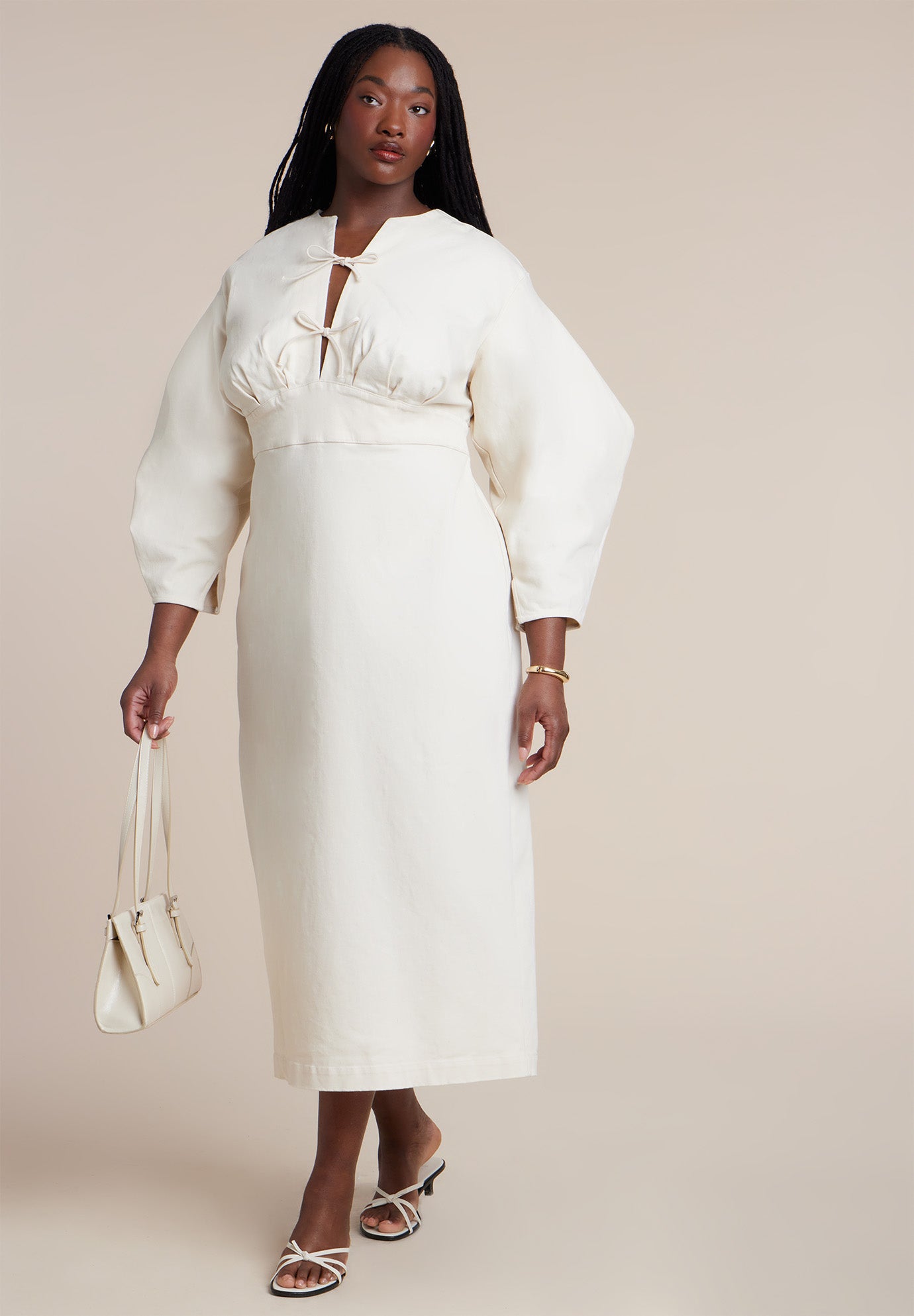 Tie Front Denim Maxi Dress