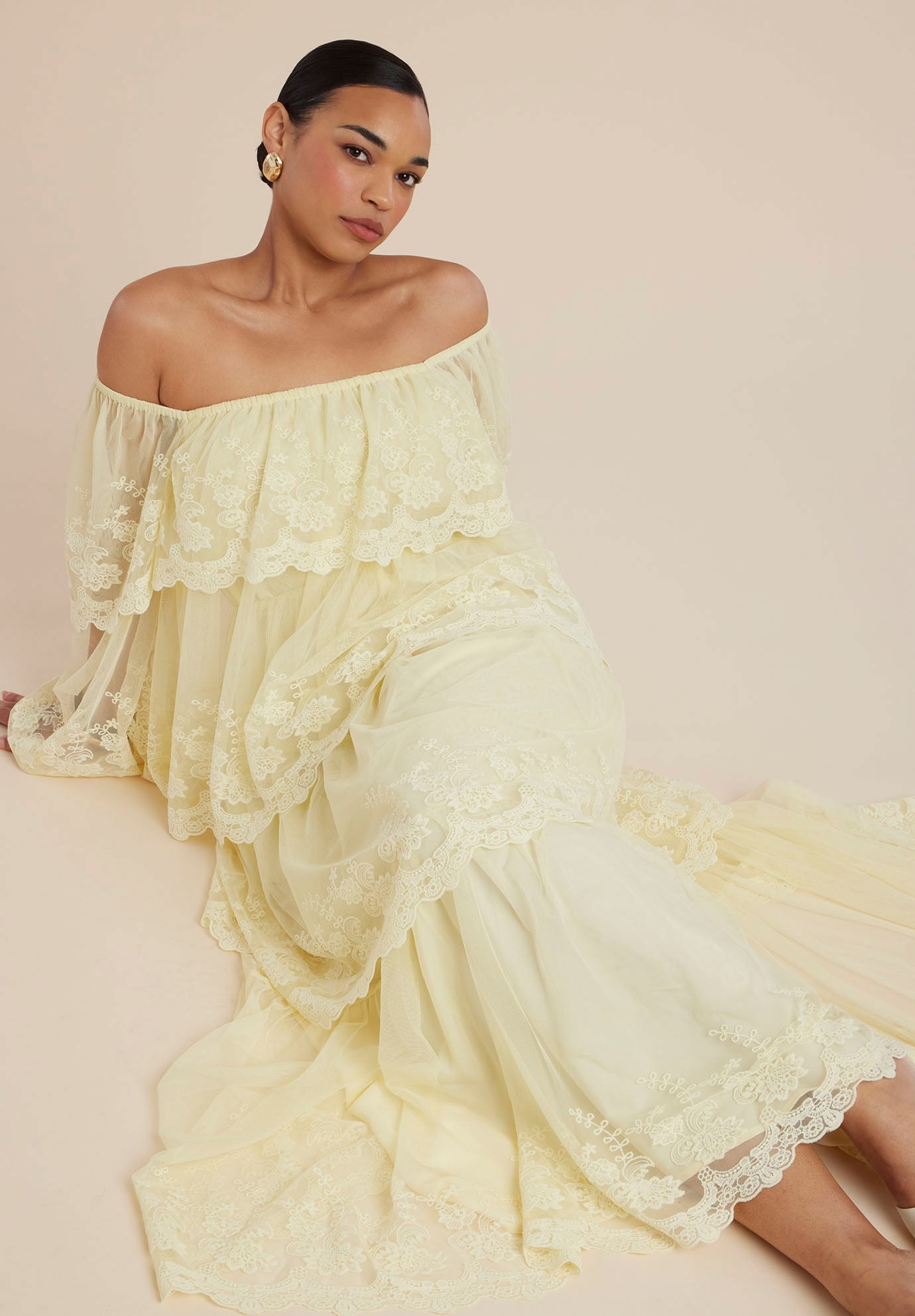 Tiered Lace Maxi Dress