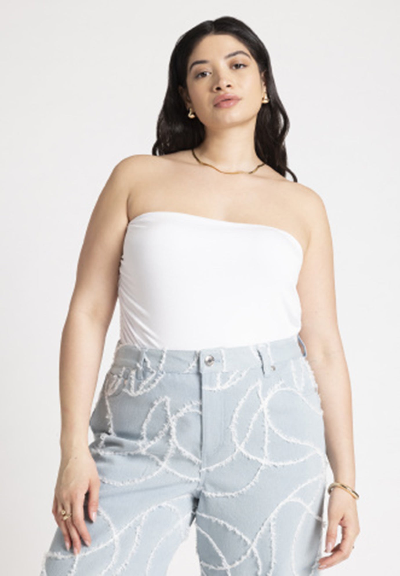 Longline Tube Top with Side Shirring, 4486203 | ELOQUII