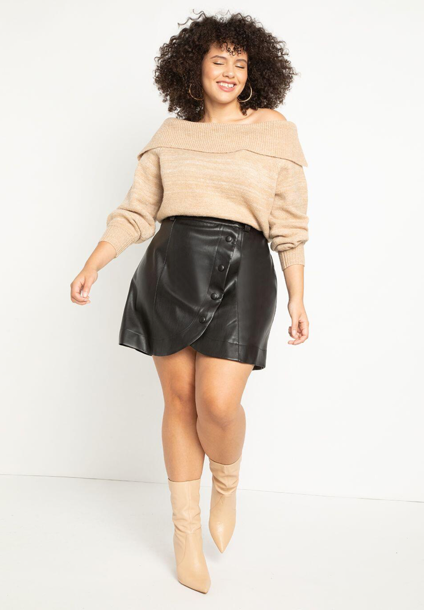 komfortabel heldig Strædet thong Faux Leather Mini Skirt | Eloquii