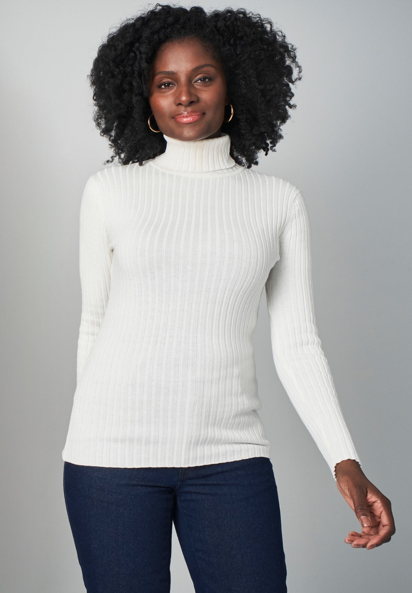 Ribbed Cotton Turtleneck Sweater | ELOQUII