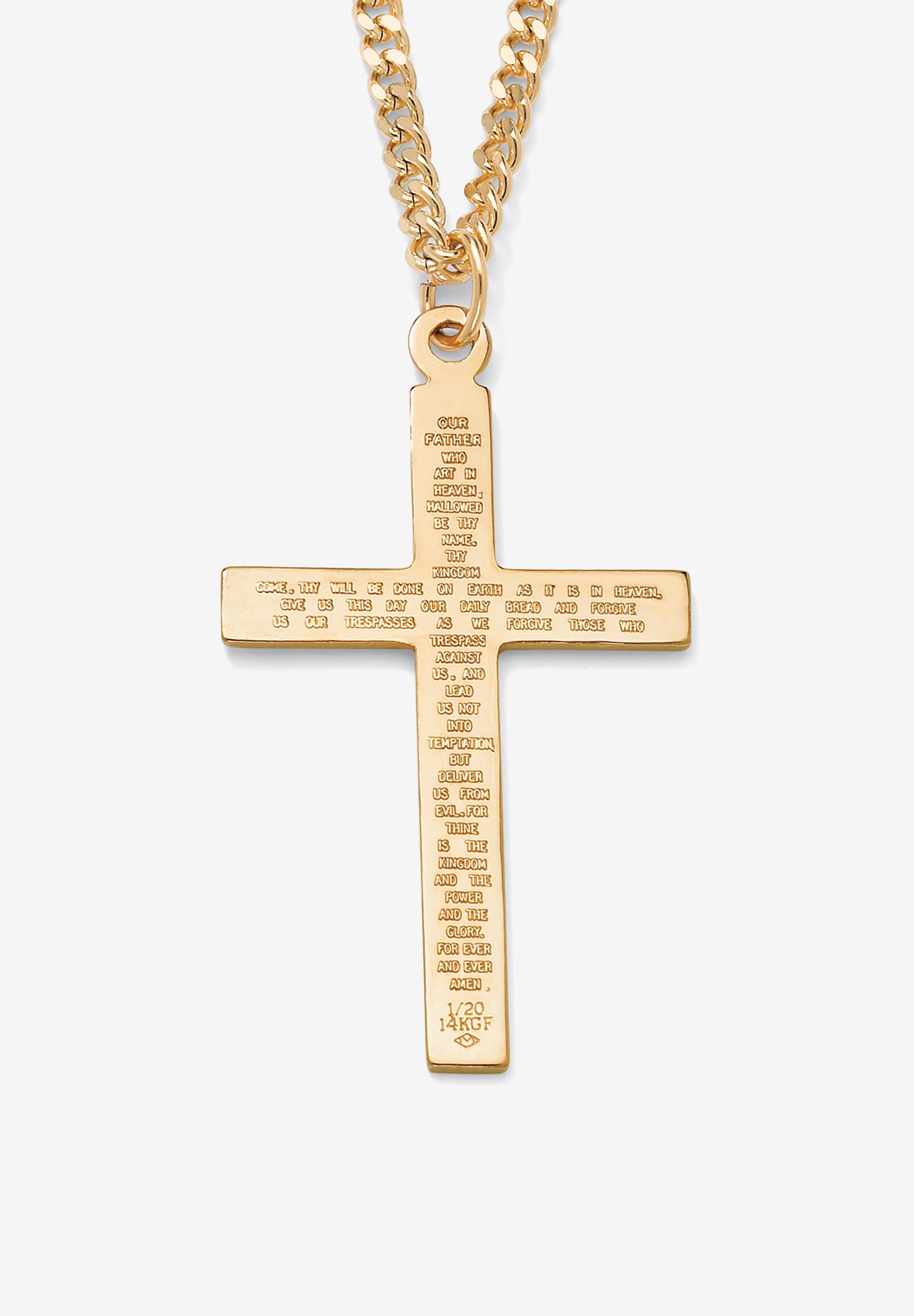 Gold cross with lord's prayer sale